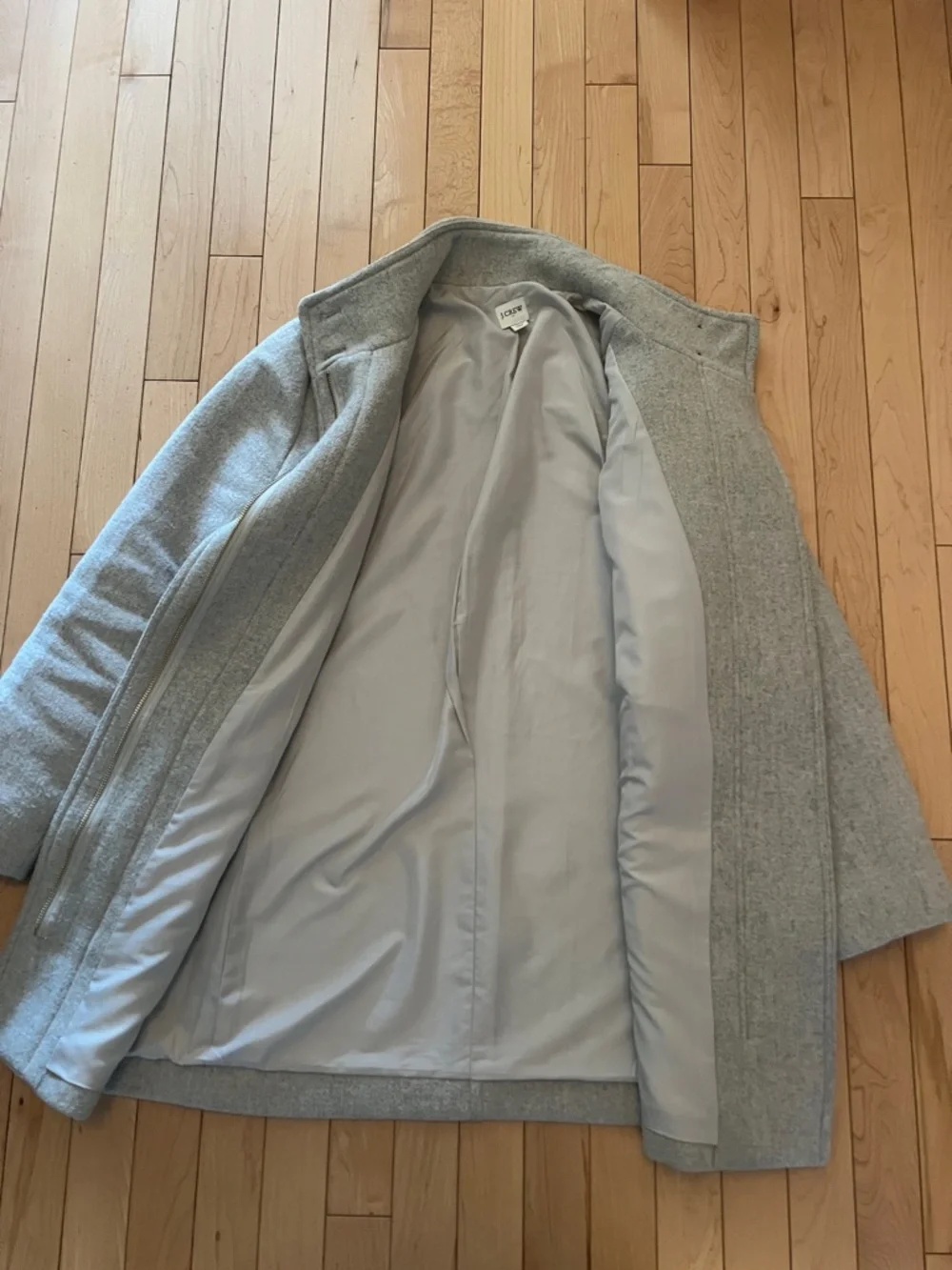 J. Crew Size 4 City Coat Light Gray Wool-Blend Stand Collar - Picture 3 of 6